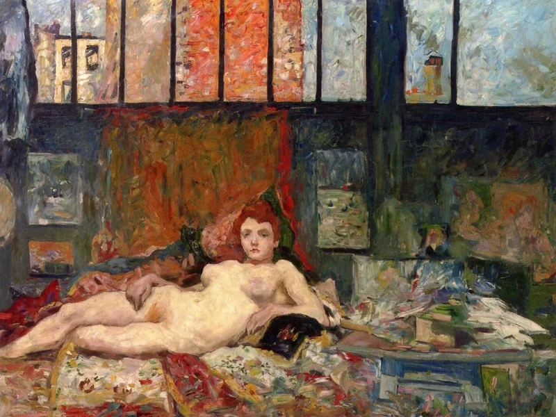 1869-Louis Valtat - Studio con donna nuda e opere